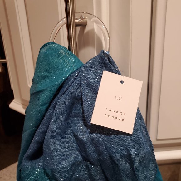 LC Lauren Conrad Infinity Scarf Brand New NWT Blue Teal Silver - Picture 2 of 10